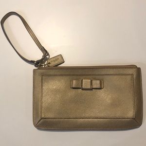 Coach Large Gold Darcy Wristlet